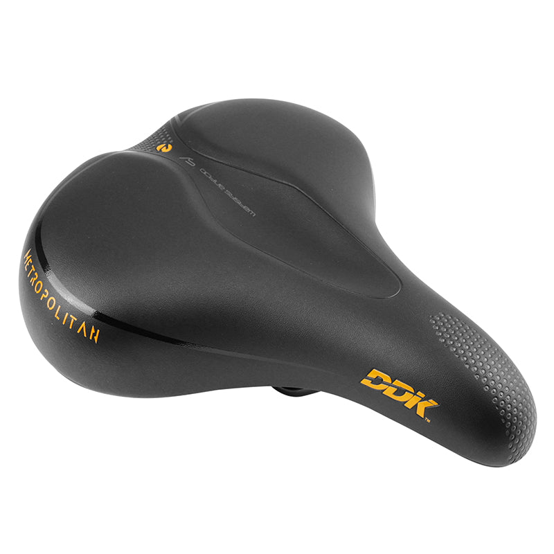 Selle city Newton Metropolitan à élastomères noire 258 x 217 mm avec poignée