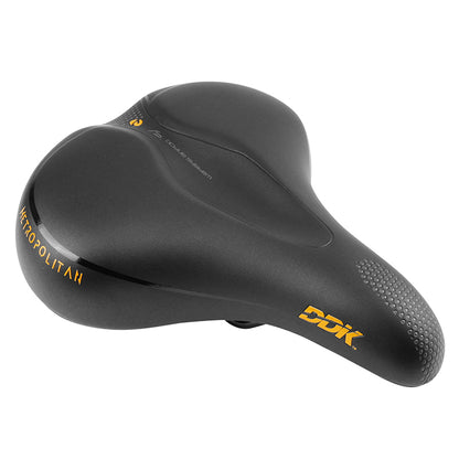 Selle city Newton Metropolitan à élastomères noire 258 x 217 mm avec poignée