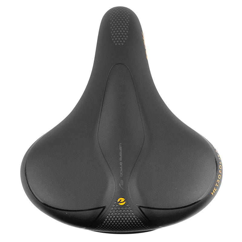 Selle city Newton Metropolitan à élastomères noire 258 x 217 mm avec poignée – vue 2