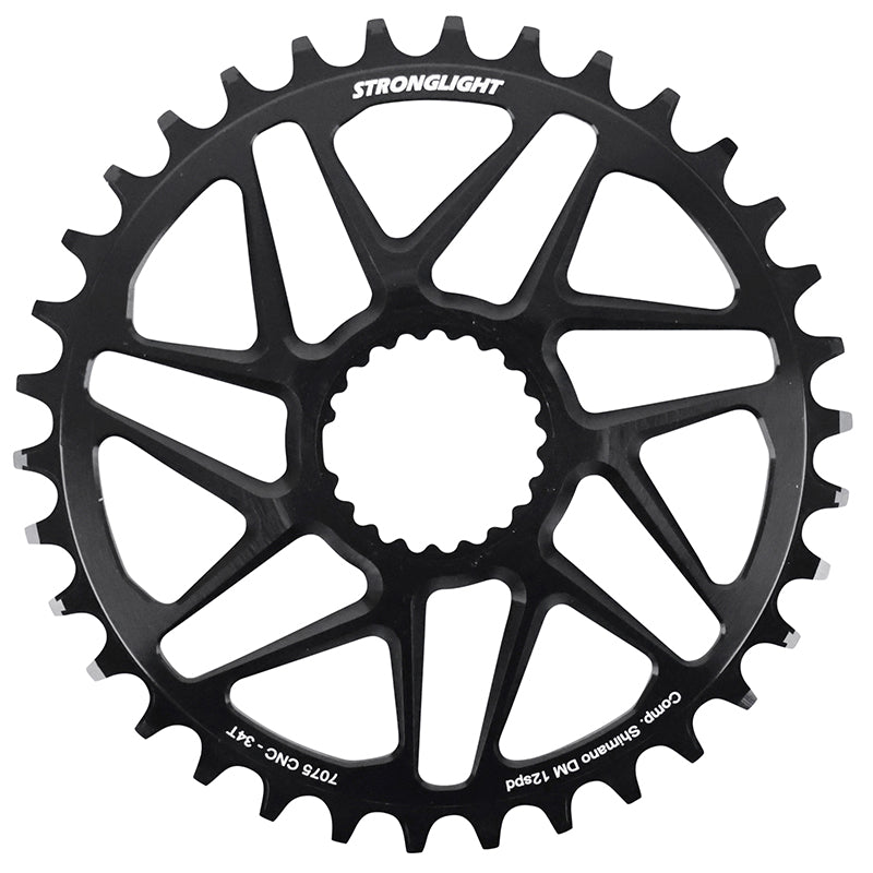Plateau VTT Stronglight Direct Mount pour Shimano Deore-SLX-XT mono noir 12 v déport 3 mm – 34 dents