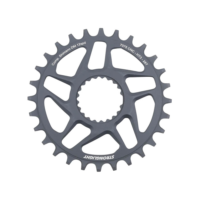 Plateau VTT Stronglight Direct Mount Boost pour Shimano XTR M9100 mono gris HT3 12 v – 28 dents