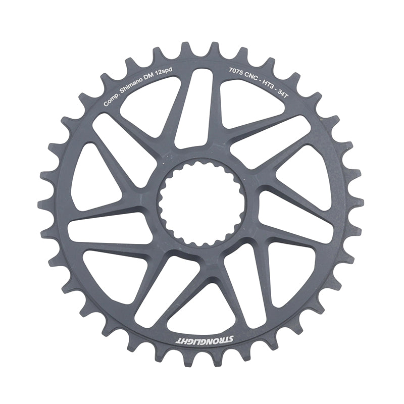 Plateau VTT Stronglight Direct Mount Boost pour Shimano XTR M9100 mono gris HT3 12 v – 34 dents