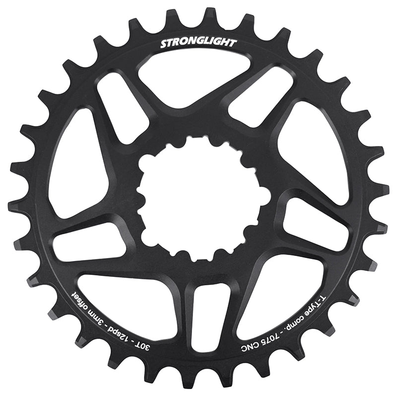 Plateau VTT Stronglight Direct Mount pour SRAM SX-NX-GX mono noir 12 v déport 3 mm – 30 dents