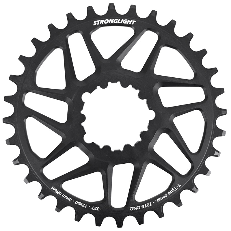 Plateau VTT Stronglight Direct Mount pour SRAM SX-NX-GX mono noir 12 v déport 3 mm – 32 dents
