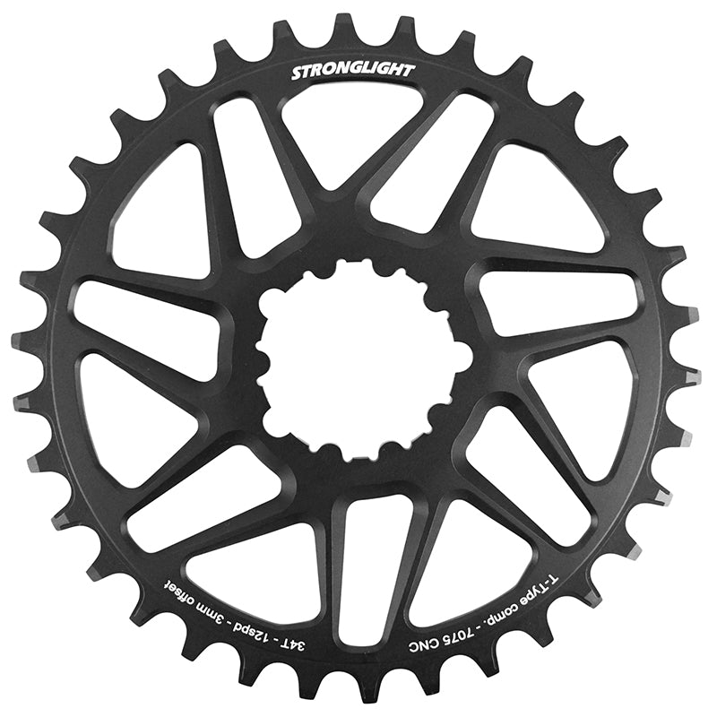 Plateau VTT Stronglight Direct Mount pour SRAM SX-NX-GX mono noir 12 v déport 3 mm – 34 dents
