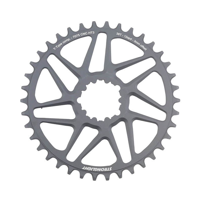Plateau VTT Stronglight Direct Mount pour SRAM X01-XX1 mono noir 12 v déport 3 mm – 38 dents