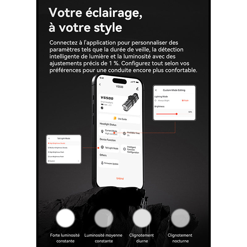 Éclairage avant intelligent iGPSport VS500 – vue 13