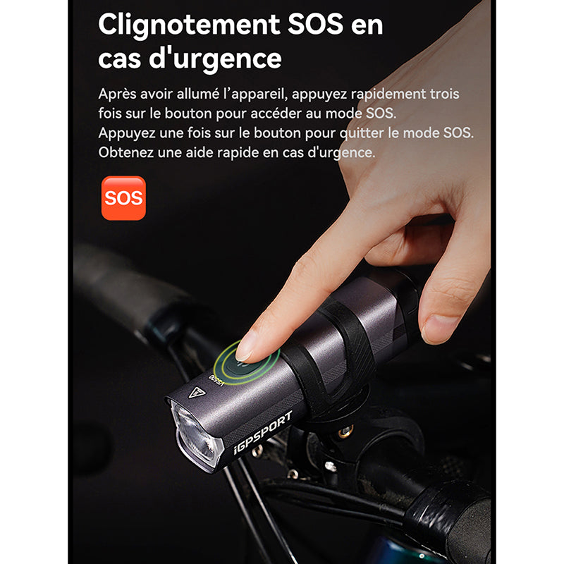 Éclairage avant intelligent iGPSport VS500 – vue 7