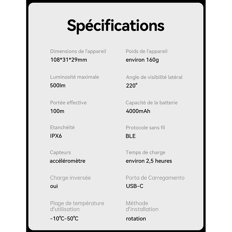 Éclairage avant intelligent iGPSport VS500 – vue 12