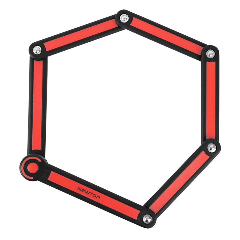 Antivol pliant à clé Newton 5 mm 85 cm noir-rouge avec support – vue 3