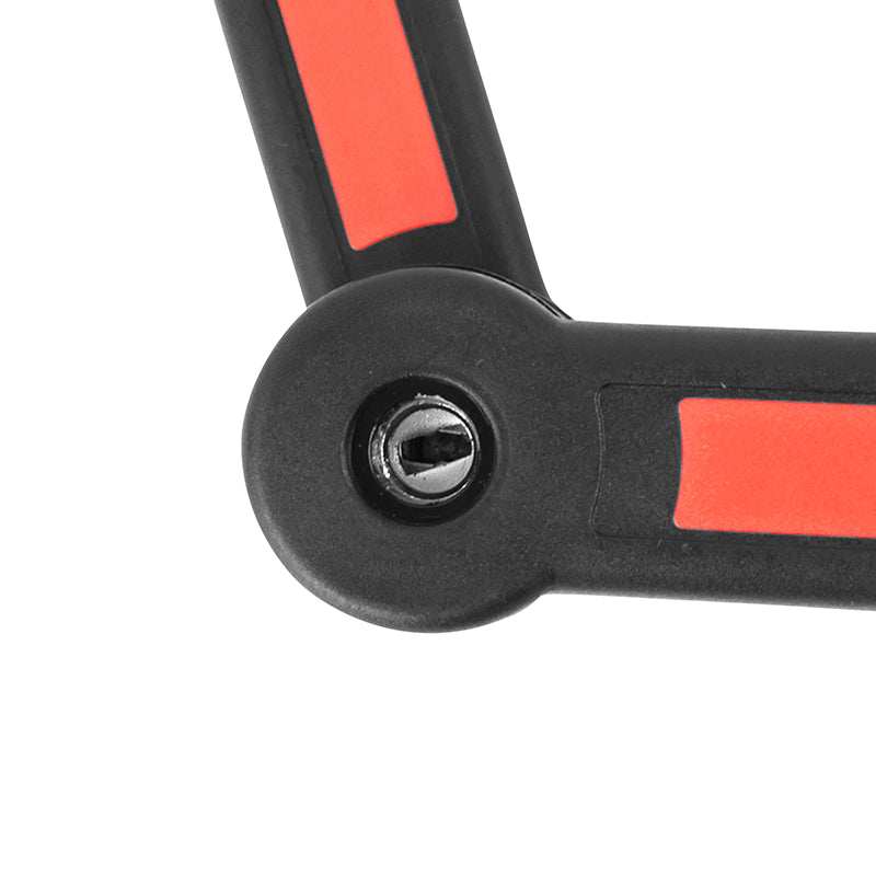 Antivol pliant à clé Newton 5 mm 85 cm noir-rouge avec support – vue 4