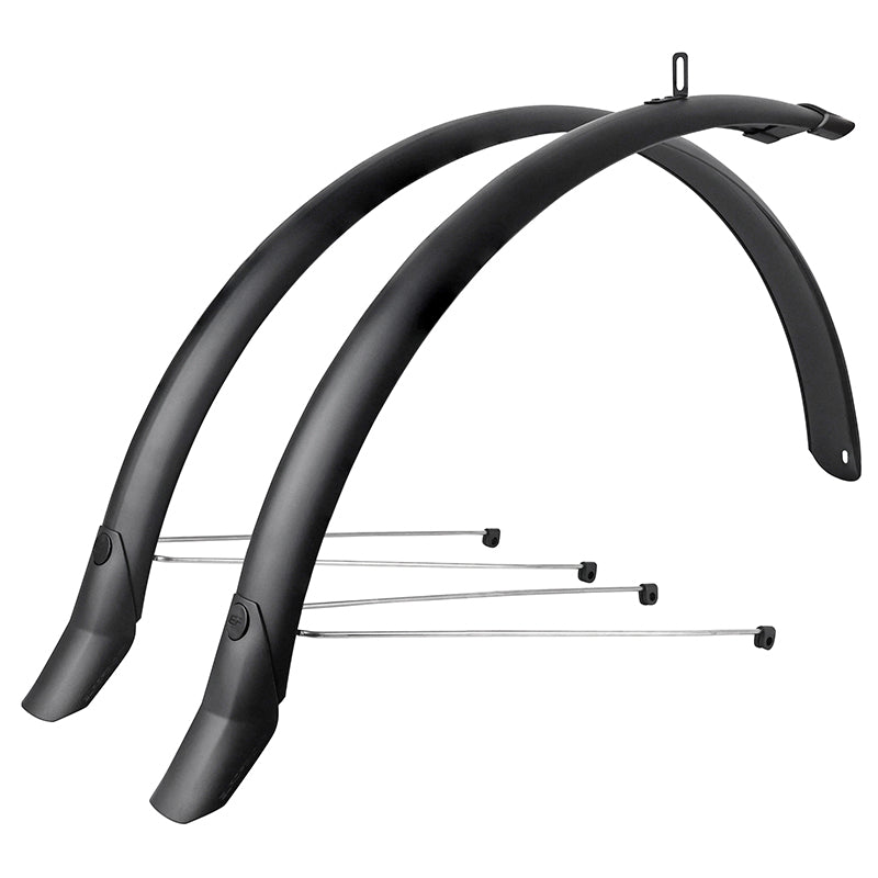Garde-boue city-VTC 28" Eurofender Lampo 58 mm (paire) – Noir mat
