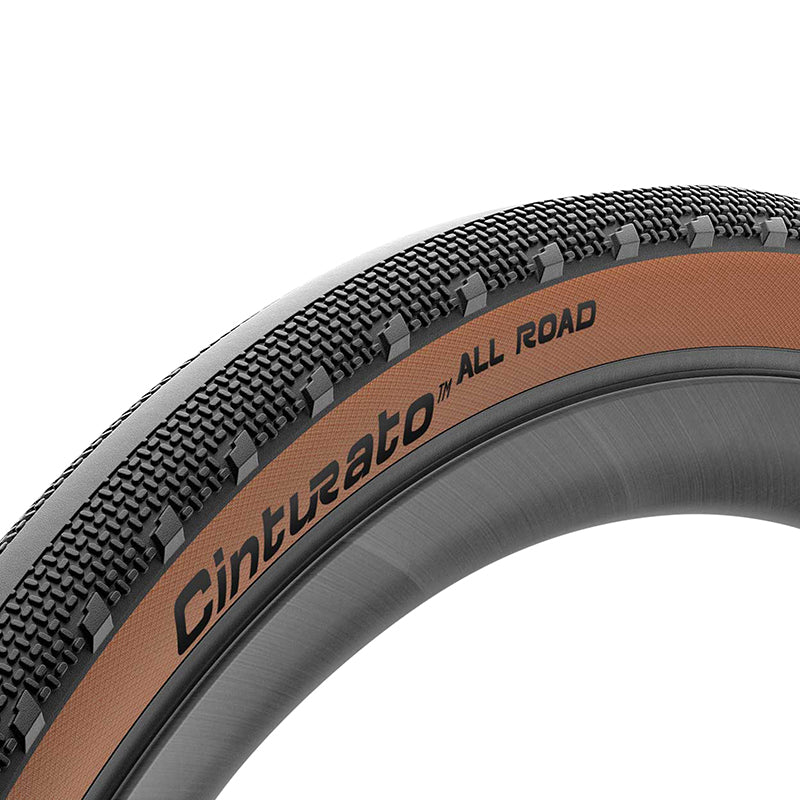 Pneu gravel Pirelli Cinturato All Road Classic Tanwall noir flanc marron tringle souple tubeless ready – 700 x 35 (35-622)