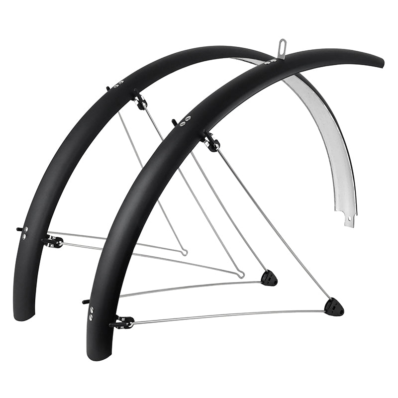 Garde-boue city-VTC 28" Stronglight Tour 54 mm noir mat à tringles (paire)