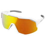 Lunettes vélo Visionair anti-buée monture blanche verres Revo rouge