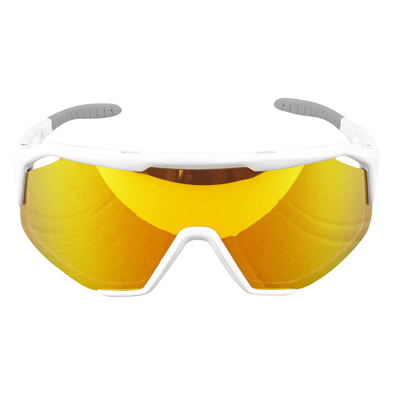 Lunettes vélo Visionair anti-buée monture blanche verres Revo rouge – vue 2