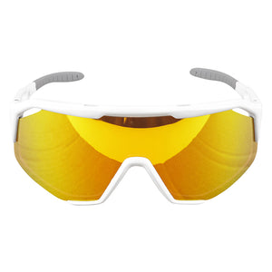 Lunettes vélo Visionair anti-buée monture blanche verres Revo rouge – vue 2