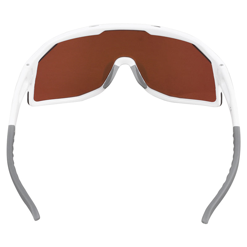 Lunettes vélo Visionair anti-buée monture blanche verres Revo rouge – vue 3