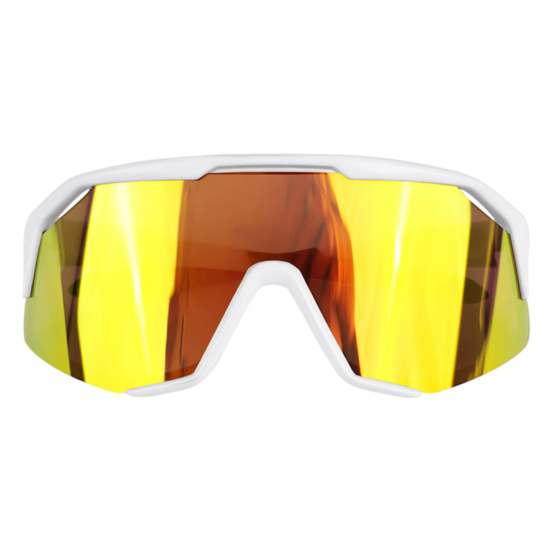 Lunettes vélo Visionair anti-buée monture blanche verres Revo rouge – vue 6
