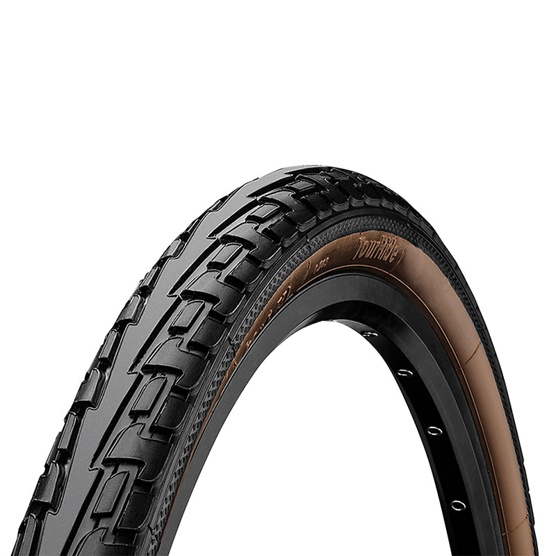 Pneu VTC Continental Ride Tour noir flanc marron tringle rigide – 700 x 47 (47-622)