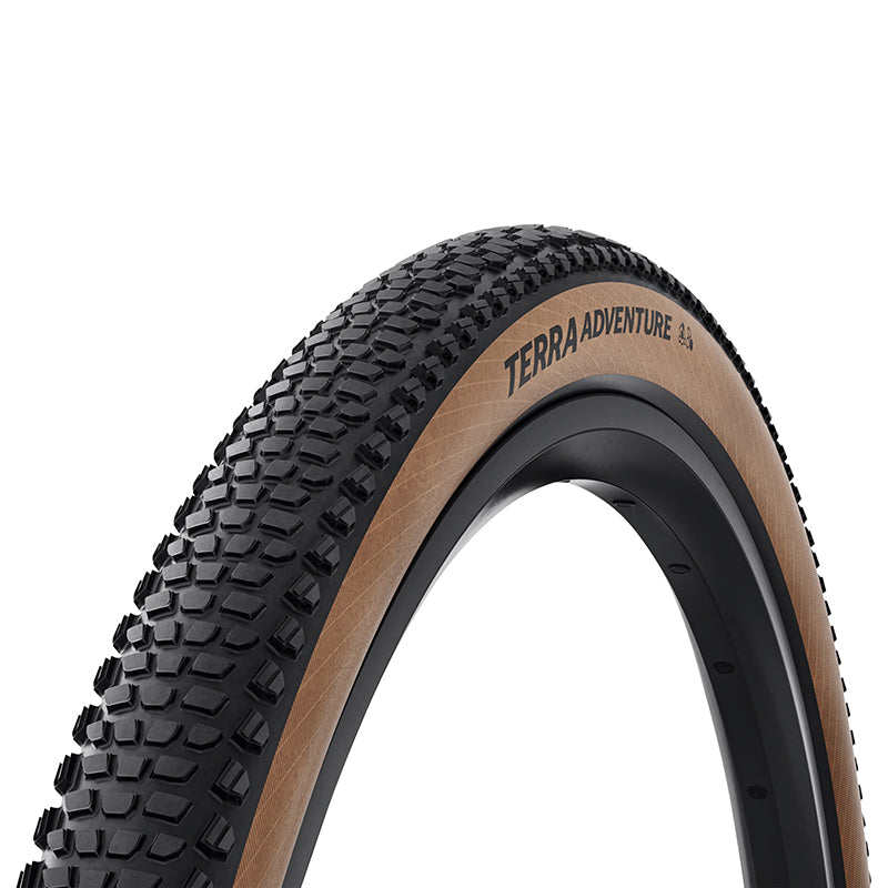 Pneu gravel Continental Terra Adventure noir flanc marron tringle souple tubeless ready – 700 x 50 (50-622)