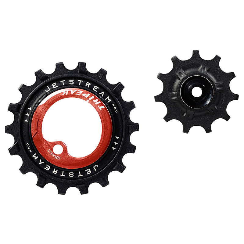 Galets Tripeak AOPW céram. 11-18 dents 12-11x2 v pour Shimano GRX RX810-815-820 – Rouge