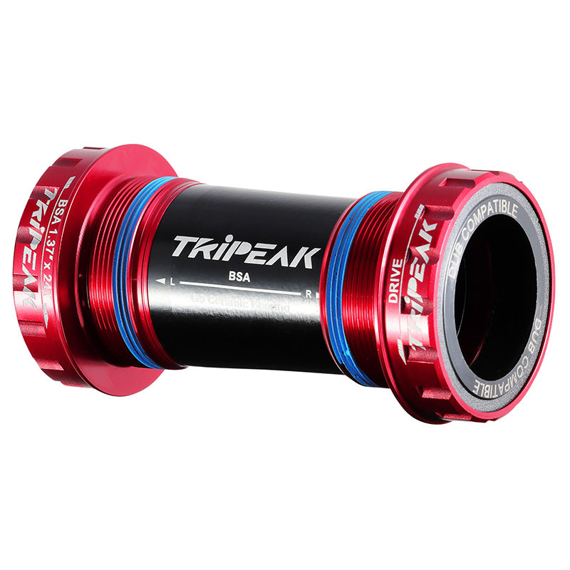 Cuvettes de boîtier route Tripeak céramique filetées BSA axe 24 mm compatibles Shimano – Rouge