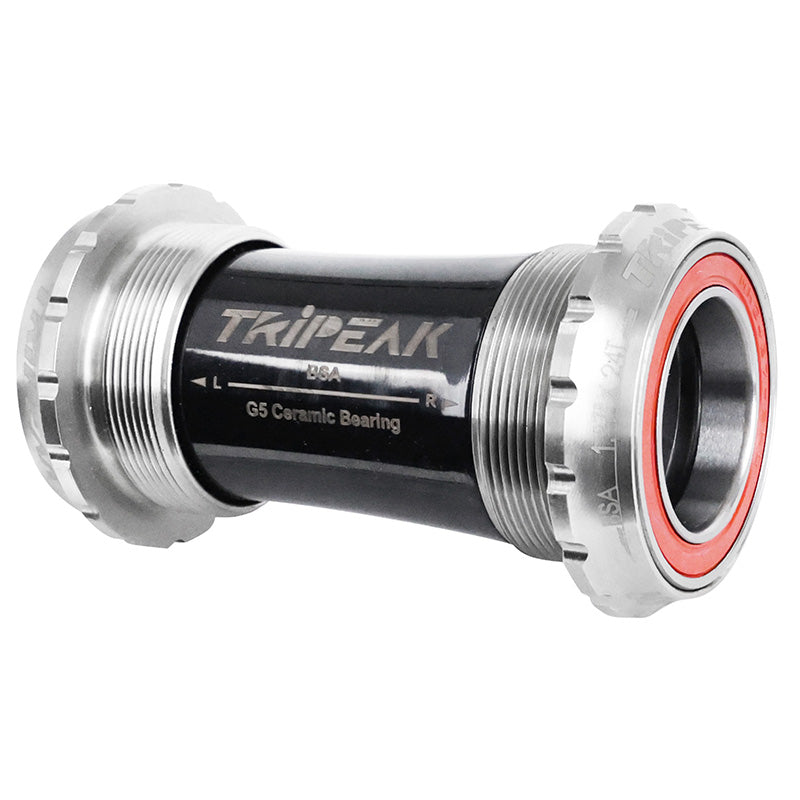 Cuvettes de boîtier route Tripeak céramique filetées BSA axe 24 mm argent compatibles Rotor