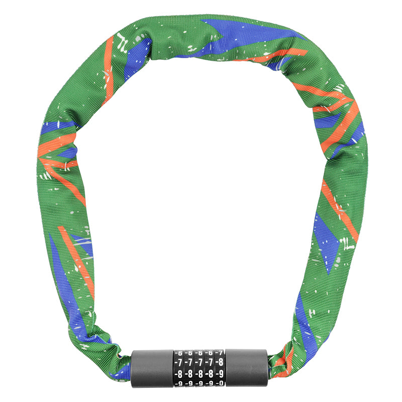 Antivol chaîne à code acier – niveau 8 – 95 cm multicolore vert
