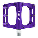 Pédales plateforme VTT Switch Large Freeride alu CNC 110 x 100 mm à picots (paire) – Violet