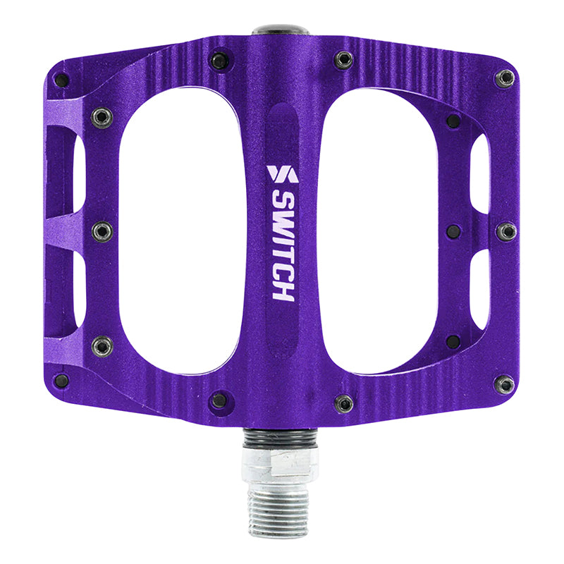 Pédales plateforme VTT Switch Large Freeride alu CNC 110 x 100 mm à picots (paire) – Violet