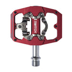 Pédales plateforme VTT Switch Crank Flip double fonction alu CNC rouge (paire)