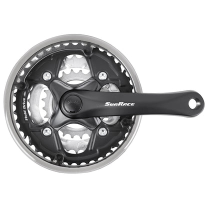 Pédalier VTT Sunrace FCM51 7-8 vitesses acier noir 152 mm 42-34-24 avec pare-chaîne