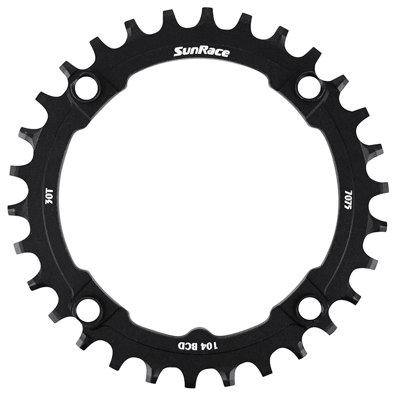 Plateau VTT Sunrace 104 mm mono narrow wide alu noir – 30