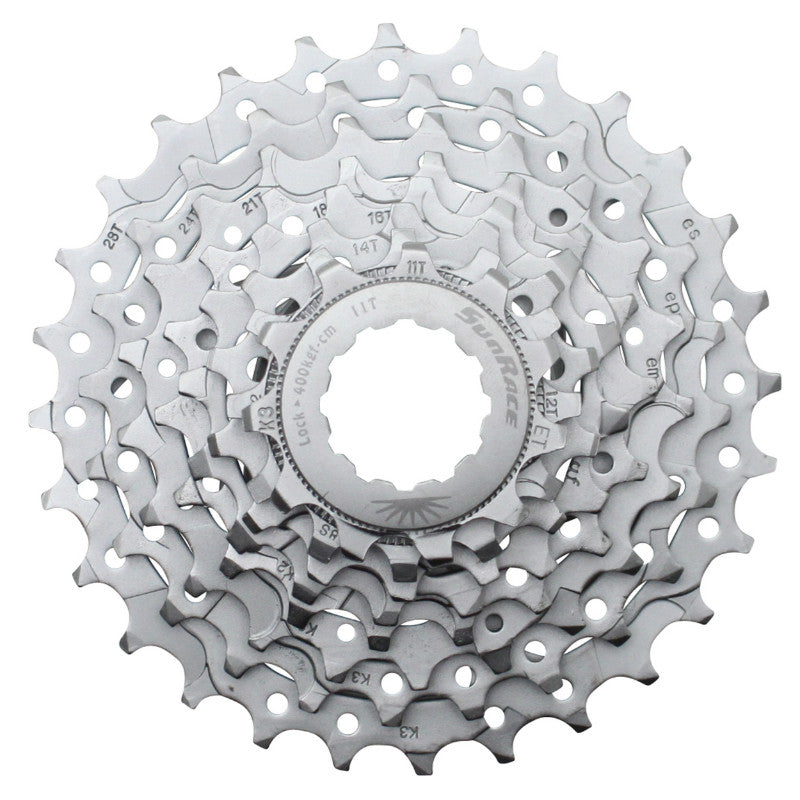 Cassette route Sunrace R86 8 vitesses nickel compatible Shimano-SRAM – 11-28