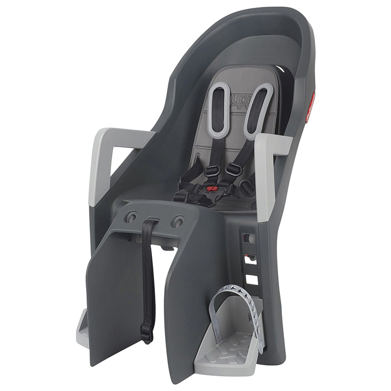 Siège enfant arrière Polisport Guppy Maxi sur porte-bagages gris 9-22 kg