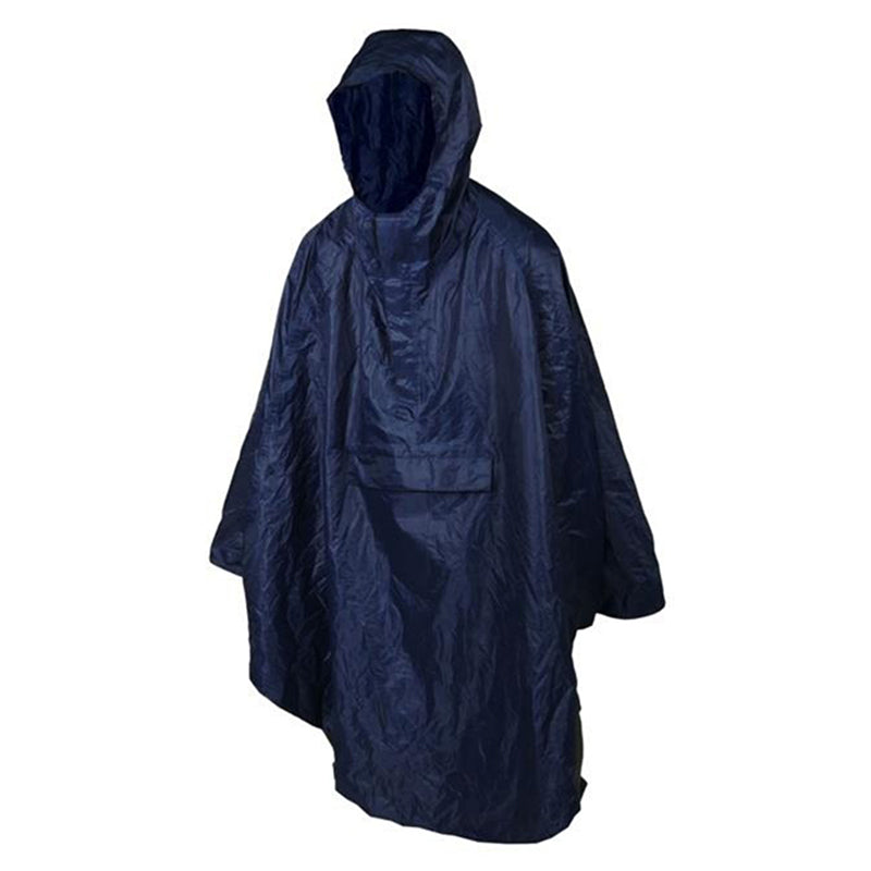 Poncho de pluie adulte P2R imperméable avec capuche – Bleu marine L-XL