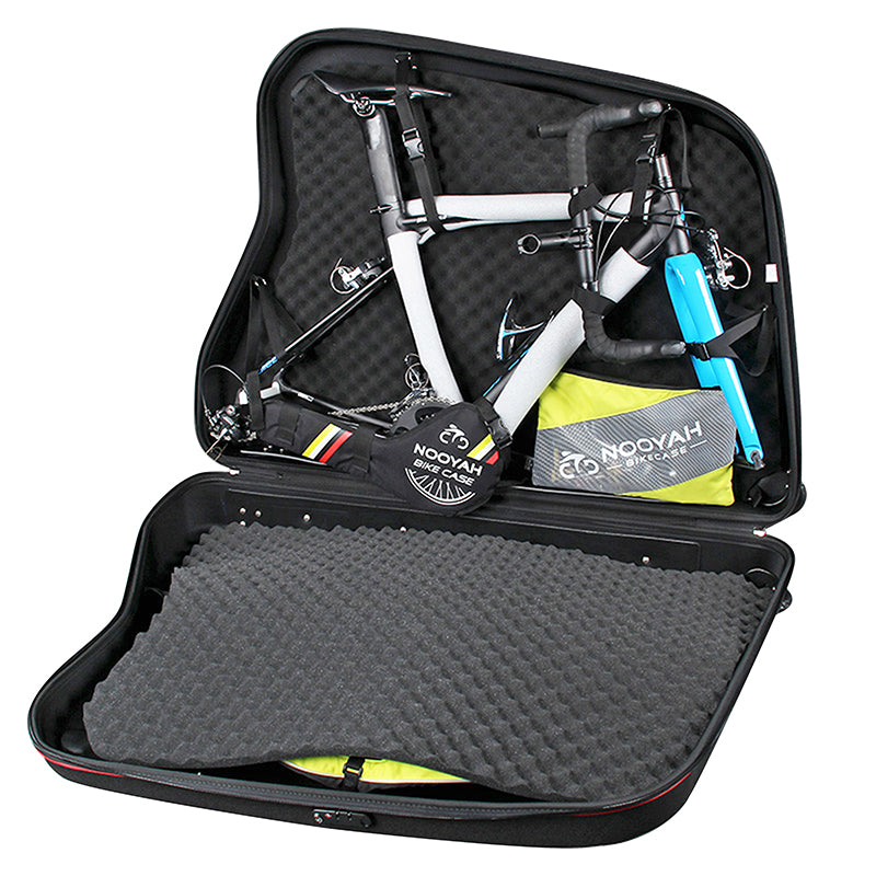 Valise de transport vélo rigide thermoformée noire avec roulettes – vue 7