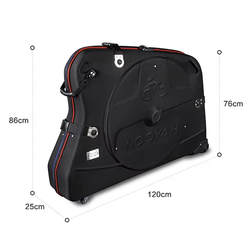 Valise de transport vélo rigide thermoformée noire avec roulettes – vue 8
