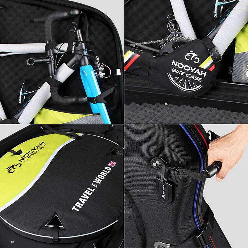 Valise de transport vélo rigide thermoformée noire avec roulettes – vue 9