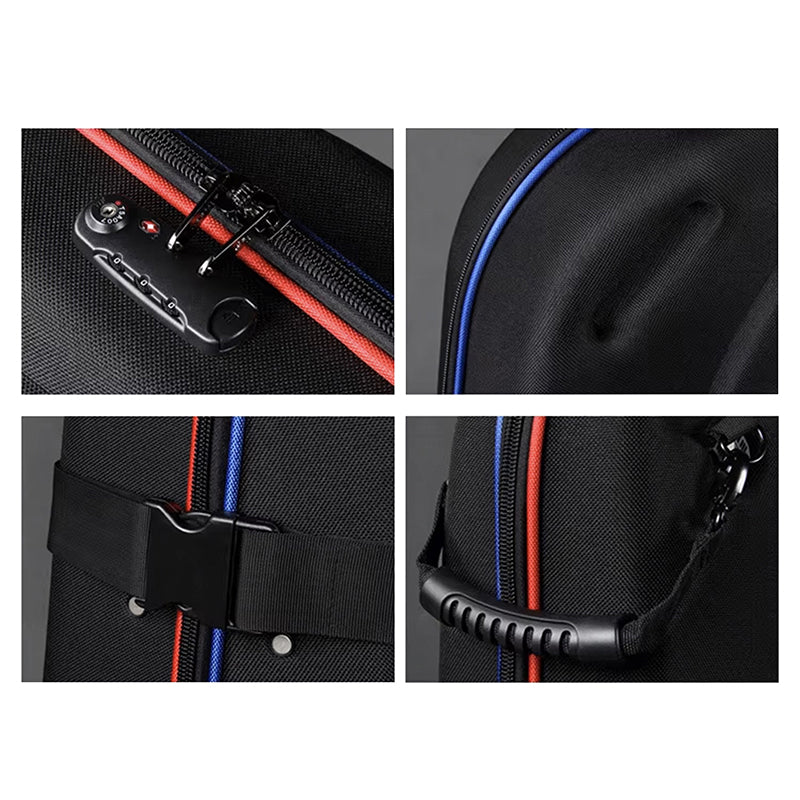 Valise de transport vélo rigide thermoformée noire avec roulettes – vue 13