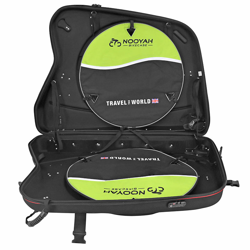 Valise de transport vélo rigide thermoformée noire avec roulettes – vue 17
