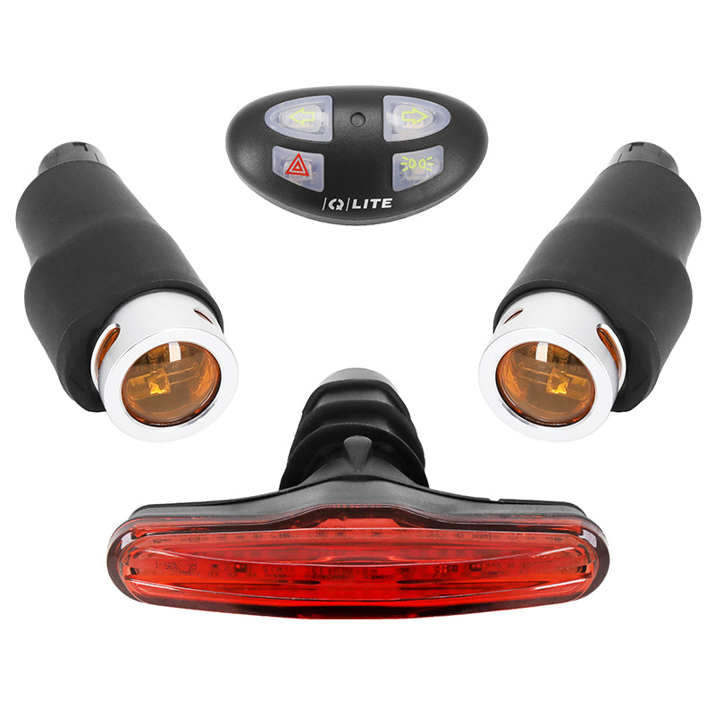 Kit éclairage USB Qlite avec clignotants 80 lumens et commande au cintre