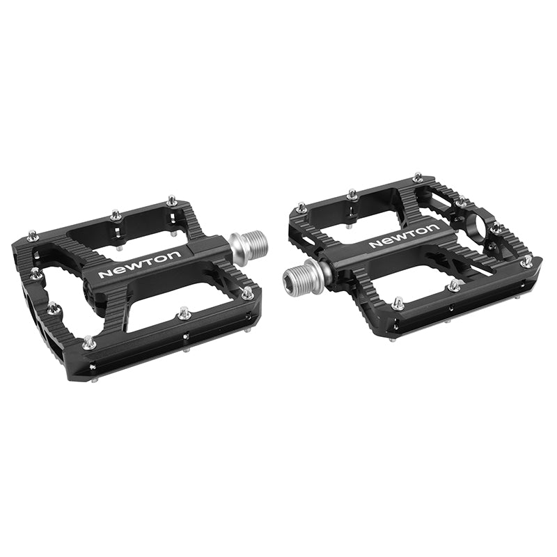 Pédales VTT-BMX Newton alu anodisé 9/16" à roulements 106 x 100 mm (paire) – Noir