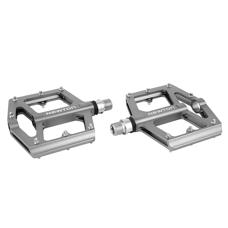 Pédales VTT-BMX Newton alu anodisé 9/16" 105 x 102 mm (paire) – Gris