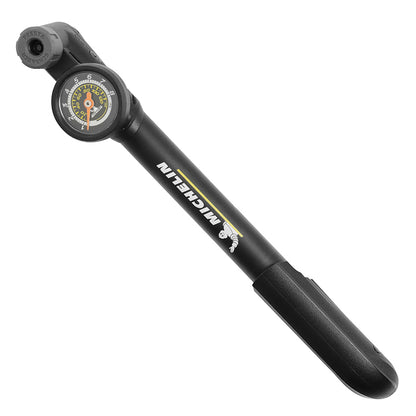Mini pompe route-VTT Michelin alu avec manomètre 8 bars