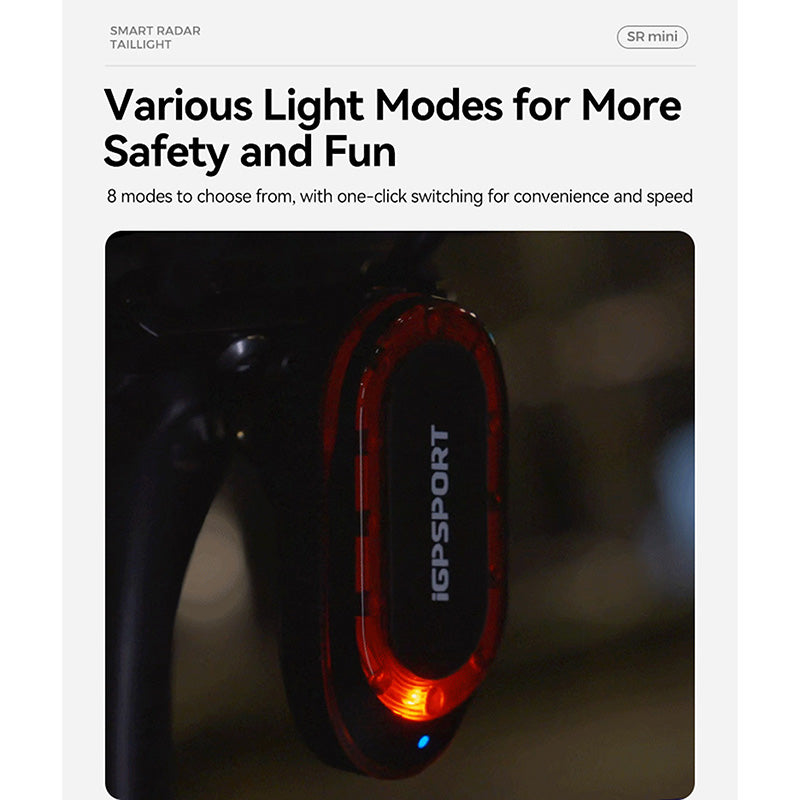 Radar de véhicules et éclairage arrière USB iGPSport – vue 13