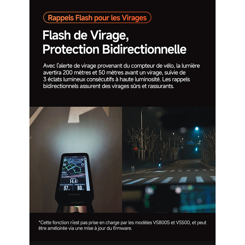 Éclairage avant intelligent iGPSport VS1200S – vue 6