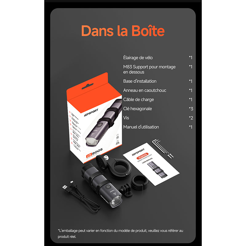 Éclairage avant intelligent iGPSport VS1200S – vue 26