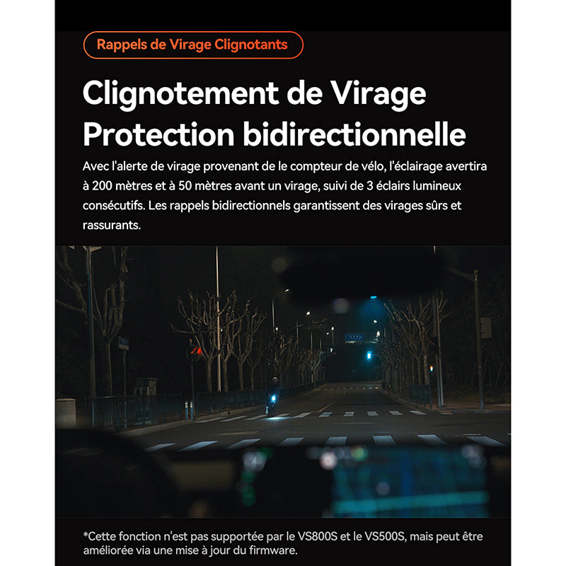 Éclairage avant intelligent iGPSport VS1800S – vue 3